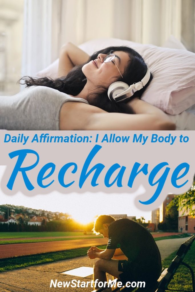 Feel like life is a treadmill? Say it with us, "I allow my body to recharge to be at peace." NewStart Daily Affirmation Series. Recharge with us!